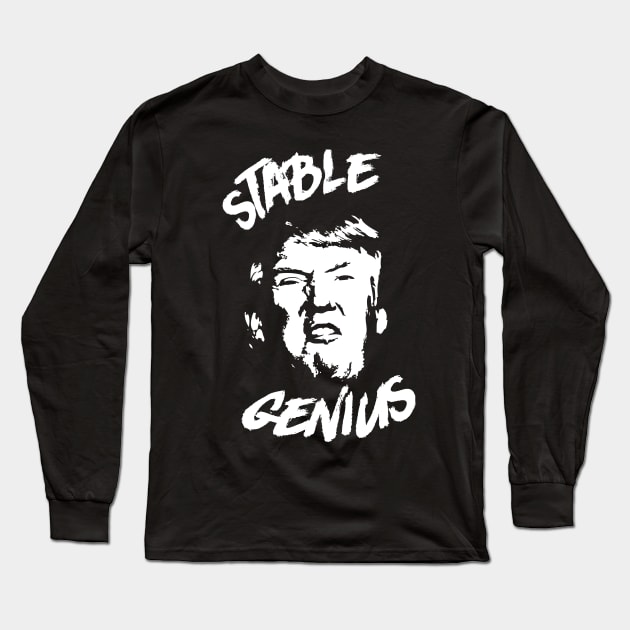 Stable Genius Trump Punk Rock Long Sleeve T-Shirt by fuseleven